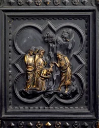 De Doop van de Discipelen, negende paneel van de Zuiddeuren van de Baptistery van San Giovanni, 1336